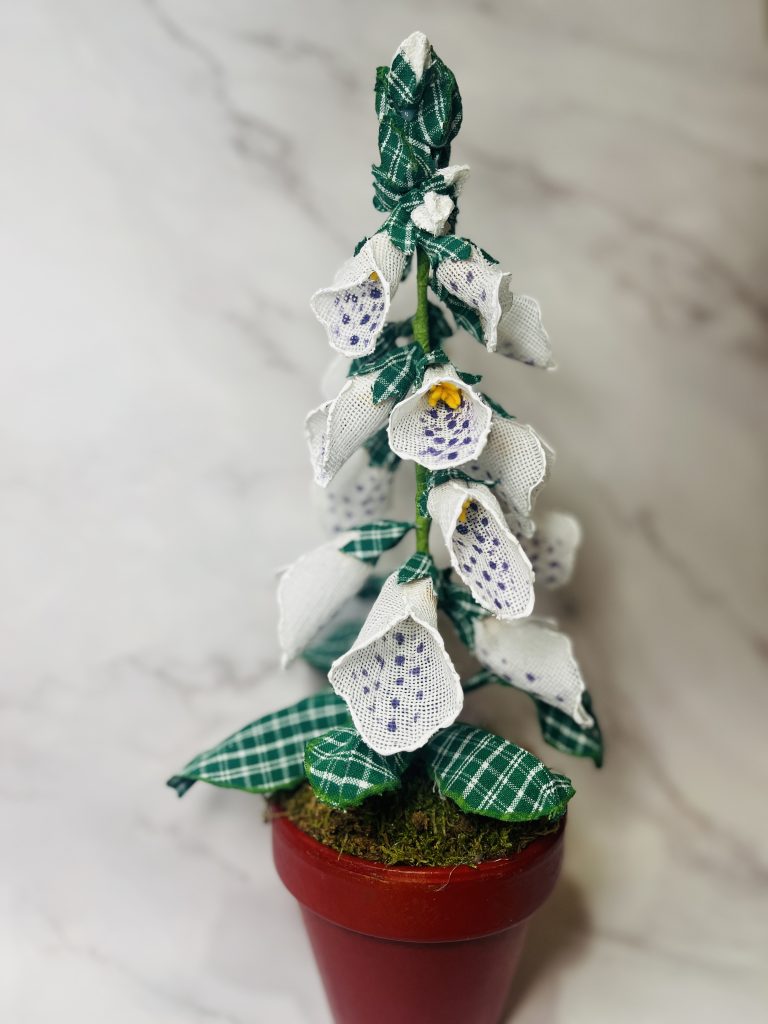 Handcrafted Textile Foxglove in Pot