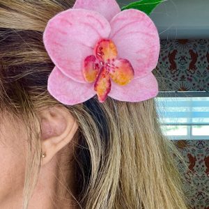 Pink Orchid Hair Clip - Image 6
