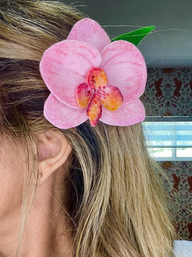 Pink Orchid Hair Clip