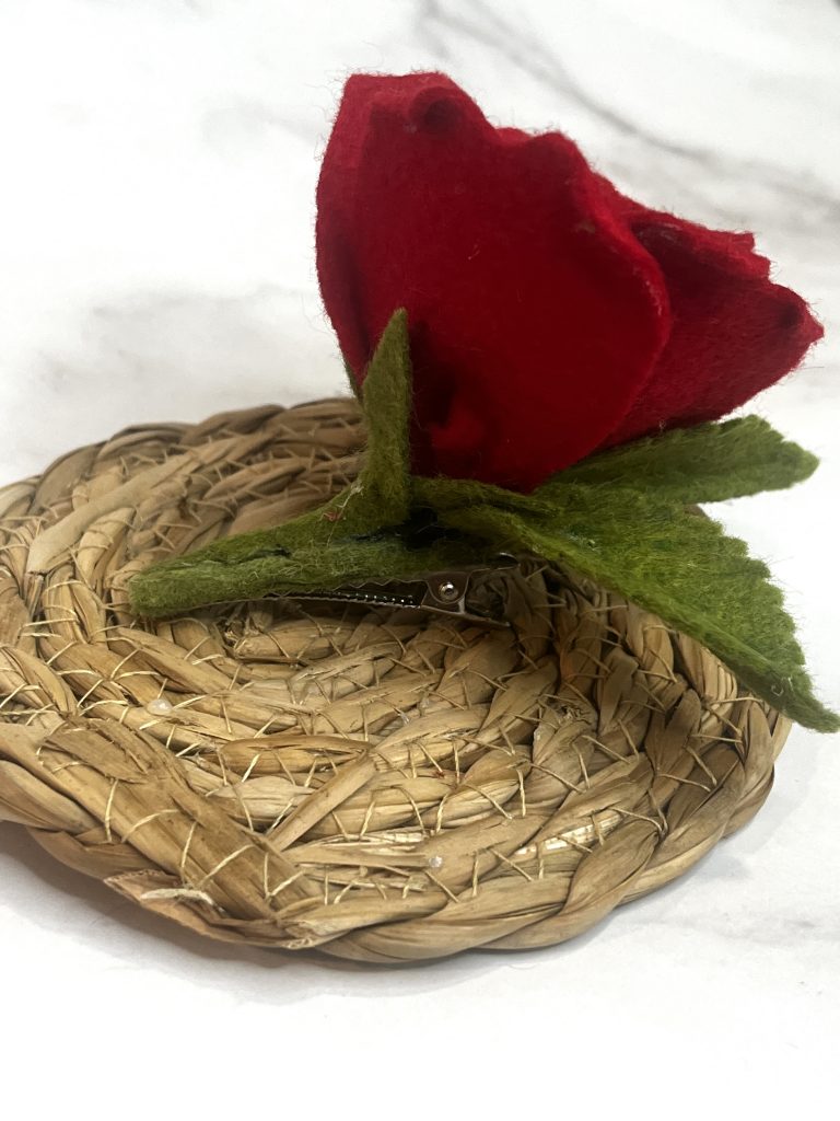 Red Rose Hair Clip - Opening