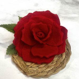 Red Rose Hair Clip - Bloomed - Image 2