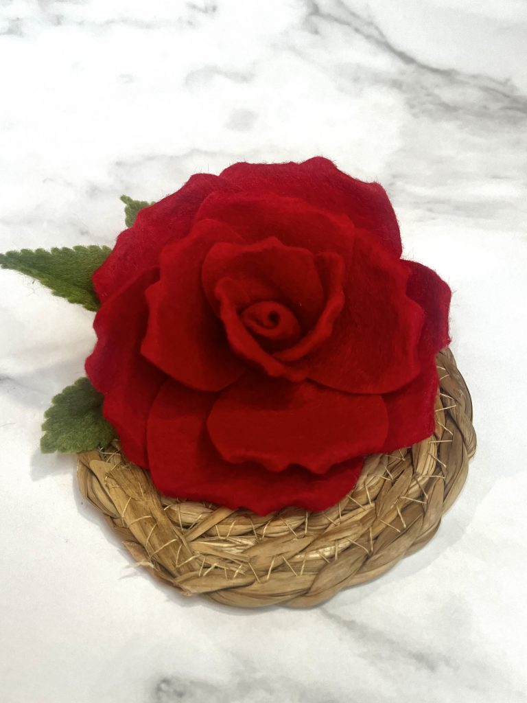 Red Rose Hair Clip - Bloomed