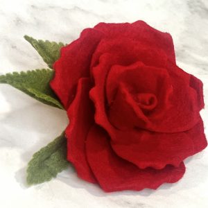 Red Rose Hair Clip - Bloomed