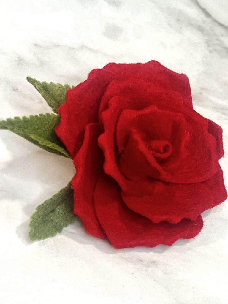Red Rose Hair Clip - Bloomed