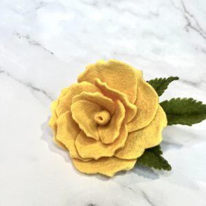 Yellow Rose Hair Clip - Bloomed - Image 3
