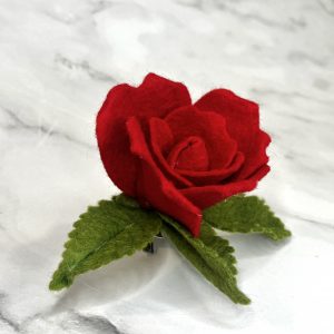 Red Rose Hair Clip - Opening