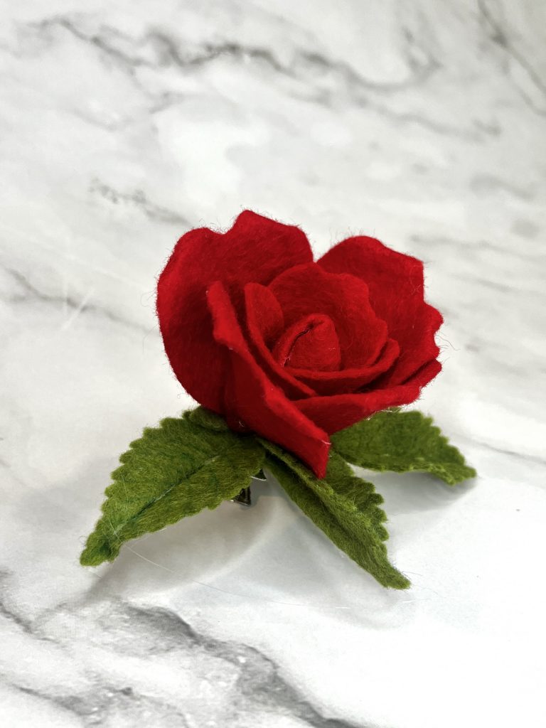 Red Rose Hair Clip - Opening