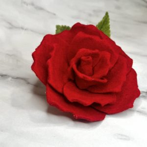 Red Rose Hair Clip - Bloomed - Image 5