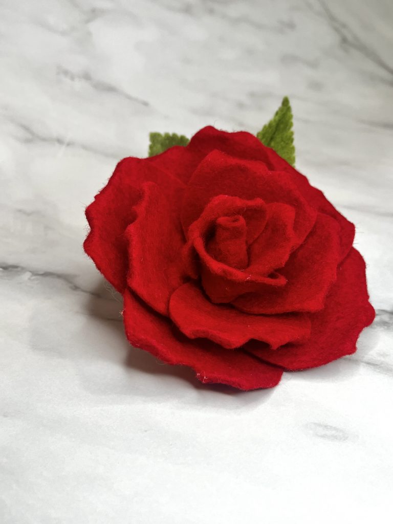 Red Rose Hair Clip - Bloomed