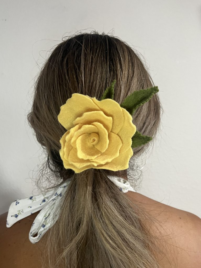 Yellow Rose Hair Clip - Bloomed