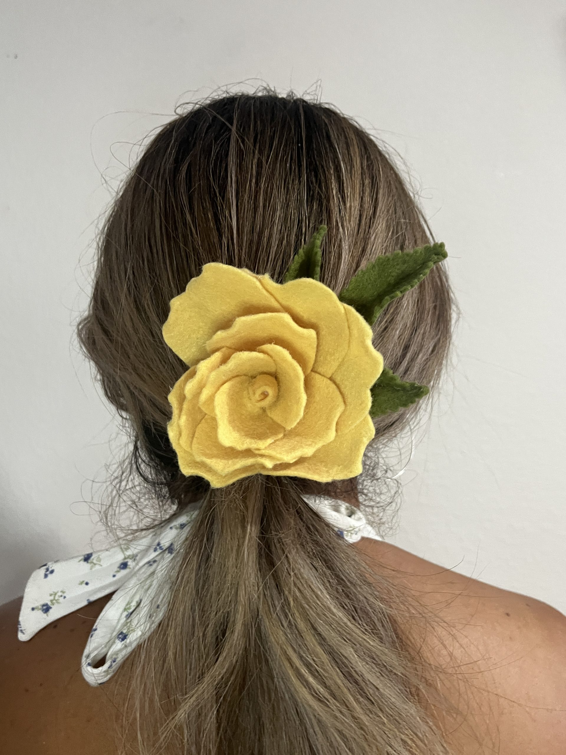 Yellow Rose Hair Clip - Bloomed - Image 2