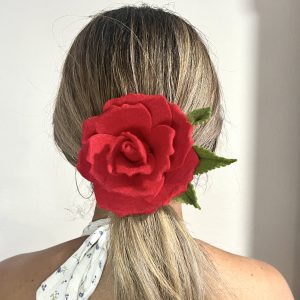 Red Rose Hair Clip - Bloomed - Image 8