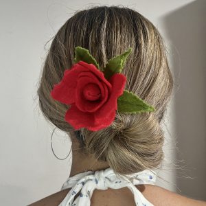 Red Rose Hair Clip - Bloomed - Image 7