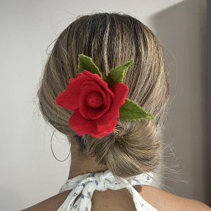 Red Rose Hair Clip - Opening - Image 4
