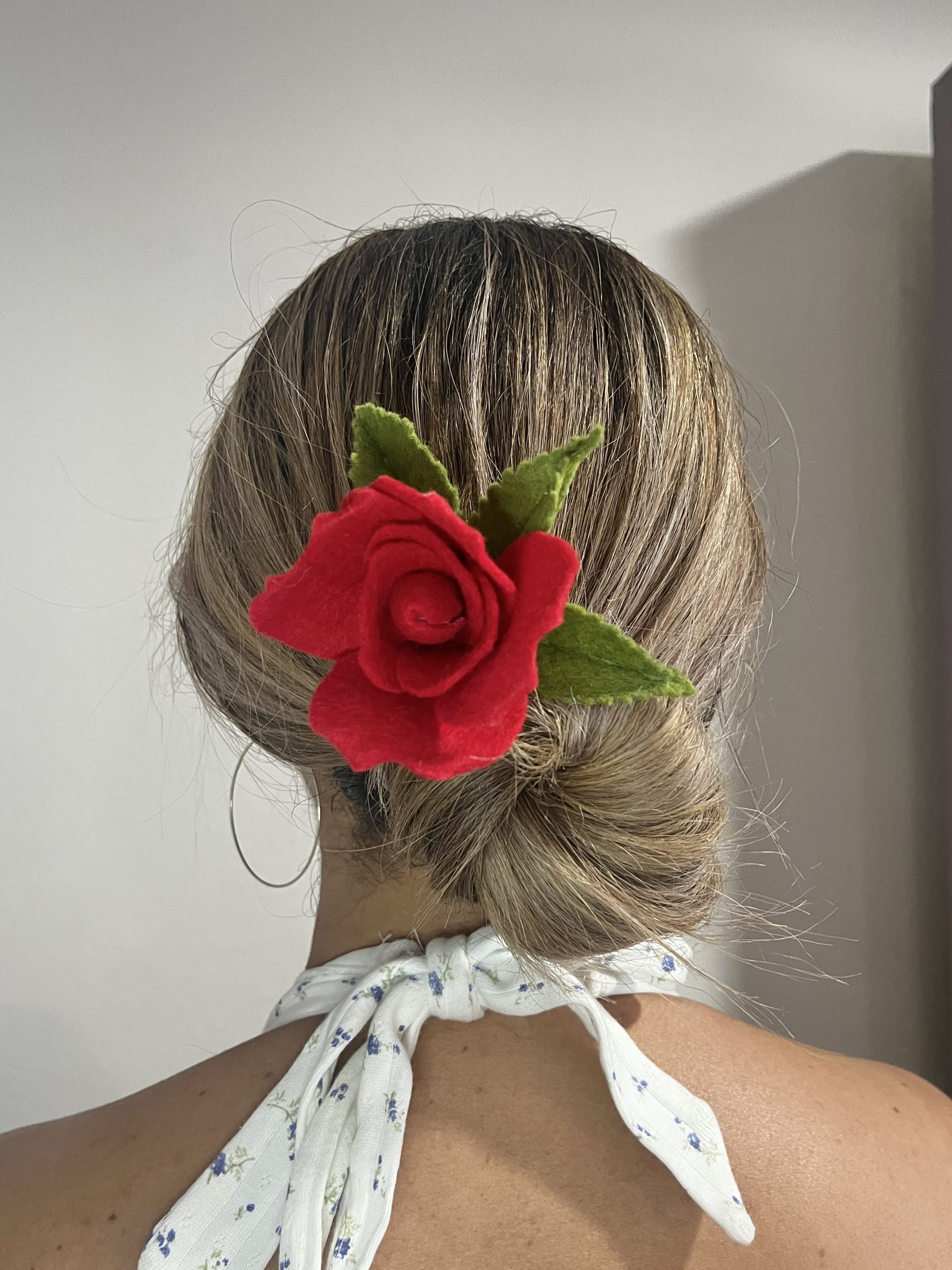 Red Rose Hair Clip - Opening - Image 4