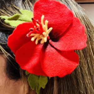 RedHibiscus HairClip - The Maga Flower - Image 2