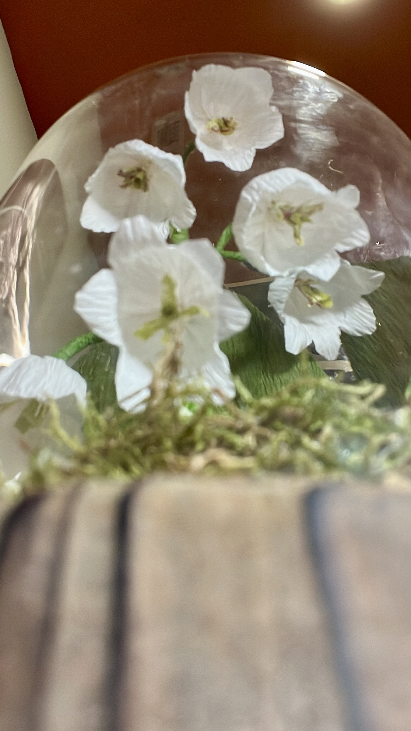Handcrafted Lily of the Valley in Glass Cloche - Image 3